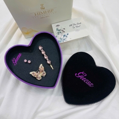 Set Quà Valentine 8/3 HimHip Khuyên Tai, Cài Áo & Kẹp Mái Kèm Túi Hộp Thiệp - 1180