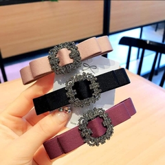 Kẹp Bật HimHip Nơ Vải Phối Mặt Đá Sang Trọng 1.5x10cm