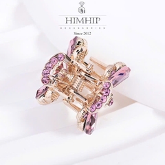 Kẹp Đỉnh HimHip HKCC Nơ Nhỏ Đính Trái Tim Phale Lấp Lánh 2x2.2cm