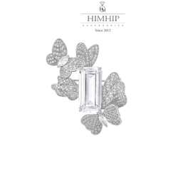 Trâm, Ghim Cài Áo HimHip HKCC Đàn Bướm Nhỏ Đậu Hạt Phale 5*4.2cm