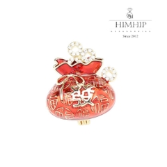 Trâm, Ghim Cài Áo HimHip HKCC Túi Tài Lộc May Mắn 2.8*2.5cm
