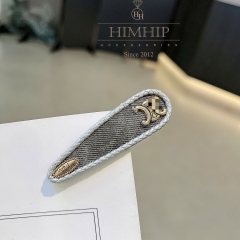 Kẹp Mái Bật HimHip Vải Viền Tết Mặt 2 Chữ C Thanh Lịch 2.8x5cm