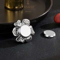 Pin Cài Tự Hít HimHip Bông Hồng Quý Phái HKCC Đính Phale 2.7x2.7cm