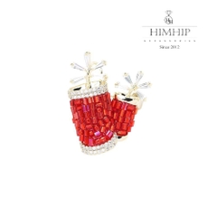 Trâm, Ghim Cài Áo HimHip HKCC Pháo Bông Rộn Ràng 3.3*2.7cm