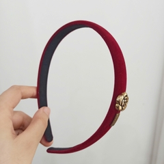 Bờm HimHip Phối Vải Nhung Mix Hoa Hồng Sang Trọng 1.8cm - Đỏ