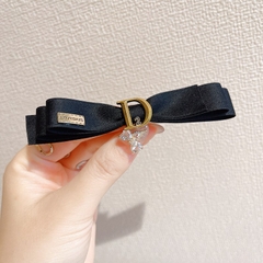 Kẹp Mái Mỏ Vịt HimHip Phối Nơ Vải Chữ D Thanh Lịch 9cm