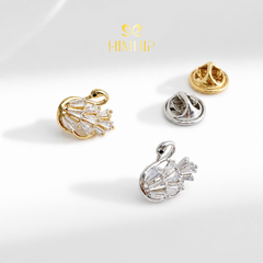 Pin Cài Áo HimHip Thiên Nga Nhỏ Xinh Xắn HKCC Đính Phale 1,5*1,5cm
