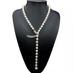 [Thiết Kế] Vòng Cổ HimHip Tinh Thể Ngọc Trai 8Li Mặt Xoắn Đính Phale Sang Trọng 55-60cm