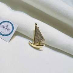 Trâm, Ghim Cài Áo HimHip Chiếc Thuyền Buồm Thanh Lịch HKCC Đính Phale 1,8*2,3cm nam nữ