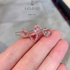 Kẹp Mái HimHip Đôi Nơ Phale Hồng Thanh Lịch 3.2x2.8cm