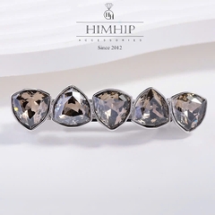 Kẹp Bấm HimHip HKCC Đính 5 Hạt Phale Tam Giác Lấp Lánh 6.5x1.4cm