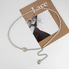 Dây Lưng Xích HimHip HKCC Mặt Hoa Hồng Thanh Lịch Phối Da PU 106*0.7cm
