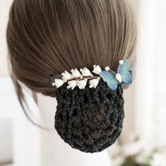 Kẹp Bối, Búi Lưới HimHip Mix Trai Bướm Xanh Phối Hoa Chuông Thanh Lịch