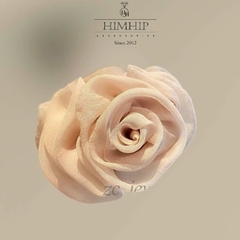 Kẹp Càng Cua HimHip Phối Vải Voan Hình Hoa Hồng Sang Trọng 11x6cm Lõi 14 Răng 8x3cm