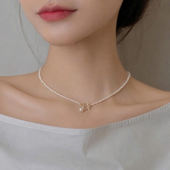 [Thiết Kế] Vòng Cổ HimHip Tinh Thể Ngọc Trai Dáng Trơn Thanh Lịch 38cm HPBD
