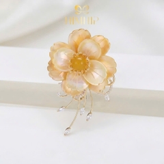 Trâm, Ghim Cài Áo HimHip HKCC Mai Trà Camellia 6.1x3.8cm