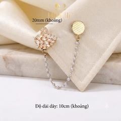 Pin Cài Tự Hít HimHip Thiên Nga Phale 2cm Phối Dây Xích Hạt Giả Trai 10cm
