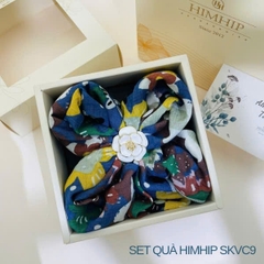 Set Quà 20/10 HimHip Khăn Viscose 53*53cm & Cài Khăn Kèm Túi Hộp Thiệp - 09