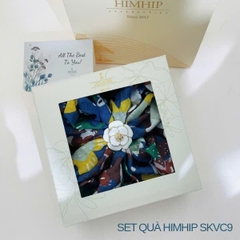 Set Quà 20/10 HimHip Khăn Viscose 53*53cm & Cài Khăn Kèm Túi Hộp Thiệp - 09
