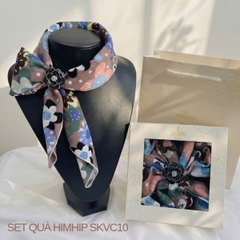 Set Quà 20/10 HimHip Khăn Viscose 53*53cm & Cài Khăn Kèm Túi Hộp Thiệp - 10