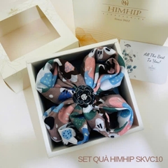 Set Quà 20/10 HimHip Khăn Viscose 53*53cm & Cài Khăn Kèm Túi Hộp Thiệp - 10