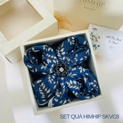 Set Quà 20/10 HimHip Khăn Viscose 53*53cm & Cài Khăn Kèm Túi Hộp Thiệp - 08