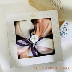 Set Quà 20/11 HimHip Lụa Vuông 60*60cm & Cài Khăn Kèm Túi Hộp Thiệp - 486