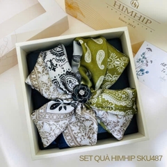 Set Quà 20/11 HimHip Lụa Vuông 60*60cm & Cài Khăn Kèm Túi Hộp Thiệp - 487