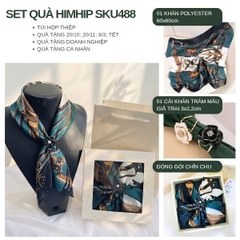 Set Quà 20/11 HimHip Lụa Vuông 60*60cm & Cài Khăn Kèm Túi Hộp Thiệp - 488