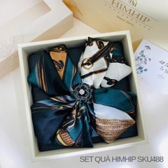 Set Quà 20/11 HimHip Lụa Vuông 60*60cm & Cài Khăn Kèm Túi Hộp Thiệp - 488
