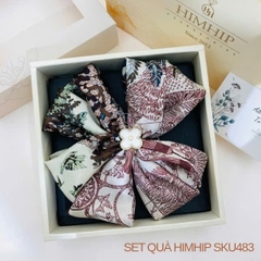 Set Quà 20/11 HimHip Lụa Vuông 60*60cm & Cài Khăn Kèm Túi Hộp Thiệp - 483