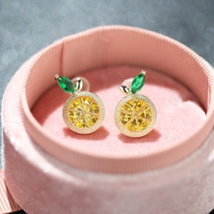 Khuyên Tai Nụ HimHip Hình Quả Cam Đáng Yêu HKCC Đính Phale 1.5cm
