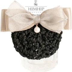 Kẹp Bối, Búi Lưới HimHip Mix Hạt Giả Trai Nơ Vải Sang Trọng 11cm