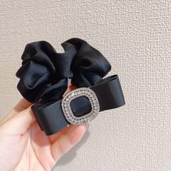 Scrunchies Đính Nơ Hoạ Tiết Đá Sang Trọng 10*3.5cm