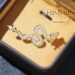 Trâm, Ghim Cài Áo HimHip Rồng Uốn Lượn Sang Trọng HKCC Đính Phale 2*5cm