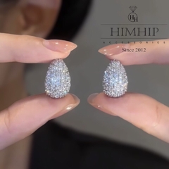 Khuyên Tai Nụ HimHip Hình Giọt Nước Sang Trọng HKCC Đính Phale 2x1cm