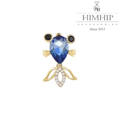 Pin Cài Áo HimHip Cá Nhỏ Đáng Yêu HKCC Đính Phale Xanh 1,2*1,8cm