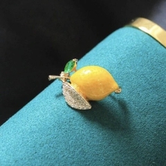 Trâm, Ghim Cài Áo Nhỏ HimHip Quả Chanh Vàng Đáng Yêu HKCC Đính Phale 1,5*2,4cm
