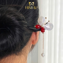 Trâm Cài Tóc HimHip Mộc Điệp Ngọc Châu 18.5cm Kèm Hộp Phụ Kiện Áo Dài