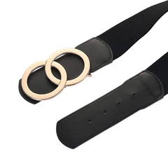 Dây Lưng HimHip Da Thật Phối Chun Mặt OO Sang Trọng 5x81.5cm