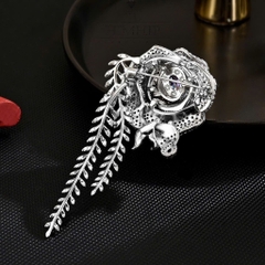 Trâm, Ghim Cài HimHip Cành Hồng Tím Sang Trọng HKCC Đính Phale 4.5x9cm