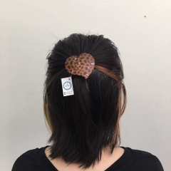 Dây Cột Tóc HimHip Mặt Trái Tim Da Beo Cá Tính 6cm