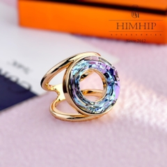 Cài Khăn 4 Chấu HimHip Size To Mặt Tròn Sang Trọng HKCC Đính Phale 2x2.5cm - Ánh Tím