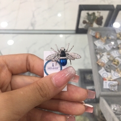 Pin cài cúc con ong đính đá nam nữ đáng yêu 2*3cm