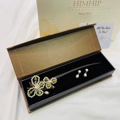 Set Quà 8/3 HimHip Trâm Cài Tóc & Khuyên Tai Kèm Túi Hộp Thiệp - 53