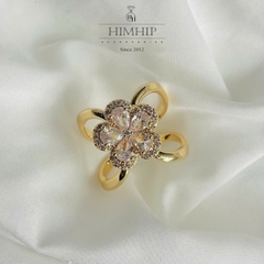Cài Khăn 4 Chấu HimHip Size To Mặt Hoa Lấp Lánh HKCC Phối Phale 2x2.2cm