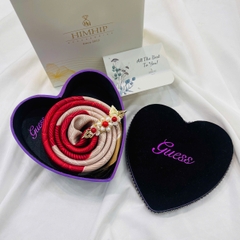 Set Quà Valentine HimHip Khăn Lụa Vuông 70x70cm & Kẹp Mái Kèm Túi Hộp Thiệp - 123