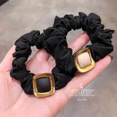 Dây Buộc Tóc HimHip Vải Nhún Charm Vuông Viền HKCC 2.2cm