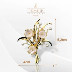 Trâm, Ghim Cài Áo HIimHip Bó Hoa Xuân Thanh Lịch HKCC Mix Trai 4*5,2