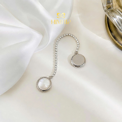 Pin Cài Tự Hít HimHip Nửa Hạt Giả Trai Phối Dây Phale Lấp Lánh 1.2cm